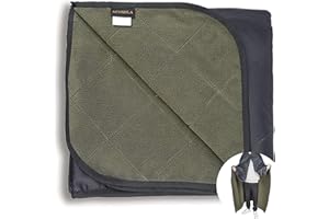 ‎ACUSHLA ACUSHLA wasserdichte Fleecedecke, Campingdecke für kaltes Wetter, Outdoor, Strand, Picknick, Stadion, Fußball, Auto, isoliert, Winddicht, sandfest und maschinenwaschbar, 145 x 200 cm, Armeegrün