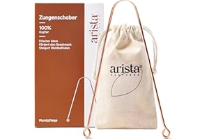 ‎ARISTA AYURVEDA Arista Zungenreiniger aus Kupfer, Zungenschaber Kupfer, Mundgeruch Bekämpfen, Ayurvedischer Zungenschaber, Zungenreiniger Kupfer, Antimikrobielle Wirkung, Zungenkratzer, Zungenreiniger Ayurveda