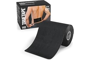‎TRUETAPE TRUETAPE® Kinesiotapes extra breit I Kinesiologie Tape (10cm x 5m) | Tape für große Muskelgruppen | hautfreundlich, wasserfest und schweißresistent | schwarz