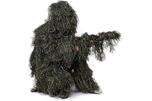 ‎NINAT NINAT Ghillie Anzug Camo 3D Leafy Gear Dschungel Jagd Camouflage Kleidung 4-teilig + Tasche
