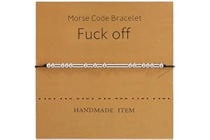 HICARER Morse Code Bracelet Beads on Silk Cord Bracelet Silver Secret Code Bracelet Gift Jewelry (For Friends)
