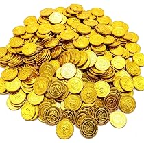 100 Pièces D'Or Pirate En Plastique Doré - Trésor Pour Fêtes Enfants, Chasse Au Trésor Et Décorations Anniversaire