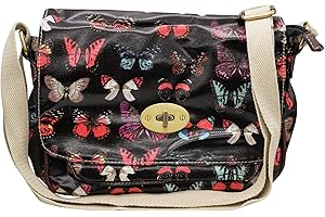 RS.FASHIONS Satchel Oilcloth Butterfly Printed Single pocket small mini cross-body shoulder messenger bags.