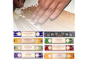 ‎AQASHA 8X Räucherstäbchen Set Original Satya Verschiedene Düfte | Räucherwerk (Beliebteste Düfte)