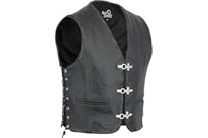 speed4allkinds Herren Lederweste Kutte Biker Clubweste Schwarz Große S M L 2XL oder 3XL NEU