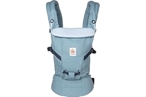 Ergobaby Baby Carrier, 3-Position Adapt Cotton for Newborn to Toddler (0-3 yrs), Ergonomic Child Carrier & Backpack, Heritage Blue