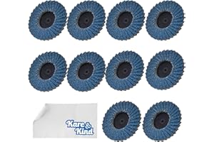 Kare & Kind 10x Quick Change Flap Discs - 80 Grit with 2-Inch Angle - High Strength Zirconia and Aluminum Oxide Material - Use for Sanding, Grinding, Blending and Finishing