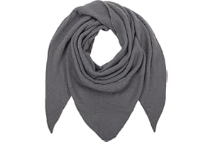 Ever Bloom Damen Schal, Strick Dreieck Schale, Weiches Dreieckstuch, Leichter Strickschal, Halstuch für Frauen und Mädchen Lang, Einfarbig 195 * 80 cm