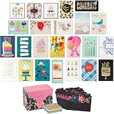 Hallmark 24 adet el yapımı tebrik kartı, farklı kutularda, modern &ccedil;i&ccedil;ek deseni, doğum g&uuml;n&uuml;, bebek partisi, d&uuml;ğ&uuml;n, yas tutma, 