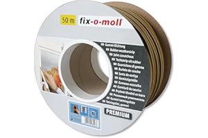 FIX-O-MOLL Suki - Guarnizione adesiva in gomma per isolamento di porte e finestre, profilo P, colore: Marrone