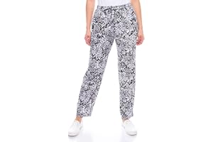 KENDINDZA COLLECTION Kendindza Pantalones de verano para mujer, largos, ligeros, estilo informal, con flores, de algodón