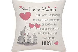 Bommex Geschenk für unsere Mutter Kissenbezug für unsere Mutter Geschenk für Mutter von Tochter Sohn Mama Kissenbezug von Kindern Mama Geburtstagsgeschenk (unsere Mama)