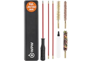 WPW Waffenpflege Set, Kaliber .30, .308, .30-06 & 7,62 mm Büchsen & Langwaffen zur Waffen Reinigung & Laufreinigung mit 1/8"-Gewinde