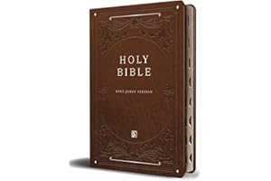 KJV Holy Bible, Giant Print Thinline Large Format, Brown Premium Imitation Leather with Ribbon Marker, Red Letter, and Thumb Index (KJV Large Size Giant Print Editions)