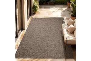 Paco Home Alfombra Exterior Interior Balcón Terraza Alfombra Cocina Monocolor Jaspeado, tamaño:120x160 cm, Color:Taupe