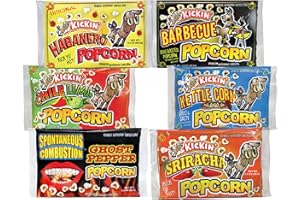 ASS KICKIN' Premium Mikrowellen-Popcorn – Verschiedene Geschenkpackungen (6) – Ultimatives würziges und schweißtreibendes Gourmet-Geschenk – Probieren Sie es aus, wenn Sie sich trauen!
