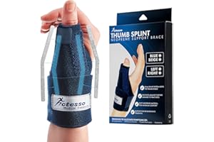 Actesso Neoprene Thumb Splint Brace – Support & Relief from Injury, Wrist Tendonitis, De Quervain's, Arthritis, Trigger Thumb & Sprains | Left or Right Spica (Blue, One Size, Right Hand)