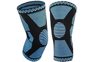 MILAIUN 2 PCS Rodilleras Compresion con Tiras Antideslizantes para Mujer/Hombre, Rodillera Rotuliana Ortopédicas para Artritis, Dolor Articular, Lesión de Ligamentos, Gimnasio (azul-L)