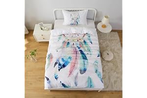 MUSOLEI Copripiumino singolo Set letto singolo Copripiumino 135 x 200 cm con 1 federa 50 x 80 cm Biancheria da Letto Poliestere accomppasogni