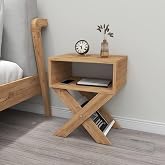 ENDA HOME COLLECTION X Ayaklı Dergilikli Komodin Yan Sehpa Atlantik &Ccedil;am