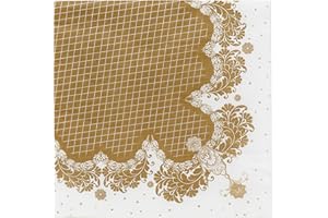 Talking Tables Pack of 20 White & Gold Paper Napkins Elegant Decorations Wedding Hen Party Christmas Birthday Celebrations, Gold NPKIN PK20