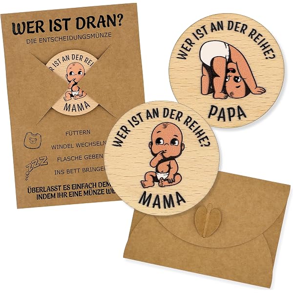 Lustige Entscheidungsmünze Für Eltern – Wer Macht's? Edelstahl-Münze Mit Mummy’s Turn / Daddy’s Turn | Geschenk Für Babyparty, Muttertag, Vatertag