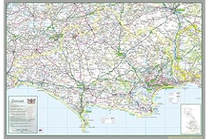 TIGER MOON THE TIGER MOON TRADING COMPANY LTD Dorset - UK County Map Paper Laminated - 71 x 103 cm