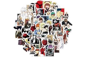 NEULEBEN Adesivo 50 PCS, Death Note Japanese Anime Sticker, Graffiti Sticker impermeabile per laptop, bagagli, skateboard, auto, bambini e adolescenti
