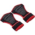 Mind Reader Pull-Up Glove Set, Secure Finger Holes, Textured Non-Slip Grip for Chin-Up Bars, Gymnastics, Circus Training, Aerial or Pole Fitness, Small, Red