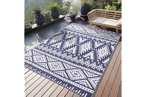 Homaxy Utomhusmatta av plast, vikbar, tvättbar, UV-beständig, väderbeständig, vändbar, balkong, trädgård, terrass, camping, p