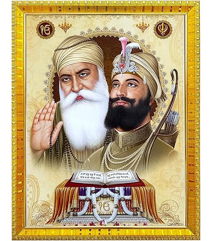 Art n Store Dipinto unico con tutti i dieci guru sikh, decorazione