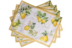 Maison d' Hermine Zestaw 4 podkładek pod talerze 100% bawełna, 33 cm x 48 cm, dekoracyjne, nadające się do prania, wielkanocne podkładki na stół do jadalni, na wakacje, imprezy bufetowe i wesela,