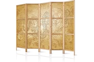 murando - Biombo XXL Dragón Oriental 225x171 cm 5 Paneles Lienzo de Tejido no Tejido Tela sintética Separador Madera Design de Moda Hecho a Mano Deco Home Office Japón p-B-0005-z-c
