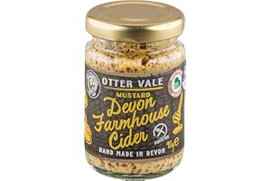 Otter Vale Devon Farmhouse Cider Mustard, mild with fresh cider providing sweetness and flavour, hand-made in Devon, gluten-free, 90g glass jar