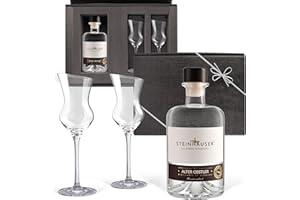 PRIME PRESENTS Geschenkset: Steinhauser Alter Bodensee Obstler - Edler Obstler vom Bodensee in der Apothekerflasche (0,5 l) mit 2 geschrägten WERTMANN Branntwein-Gläsern