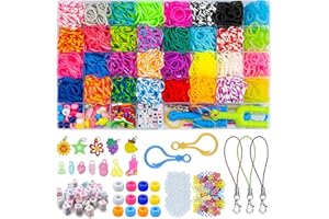 Folaein Loom Band Kit,Colorful Rubber Loom Bands Kits for Girls and Boys 32 Colors Loom 2700 Rubber Bands for DIY Refill Bracelet Making Craft Kits, Xmas Birthday for Kids