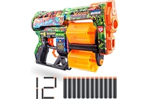 ZURU - XSHOT - Pistolet Skins Dread - 12 FLECHES en Mousse - 36517