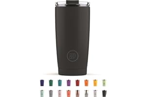 Cool Bottles - Tumbler - Bicchiere Termico in Acciaio Inossidabile - 550 ml - Mono Black - Tazza da Caffè - Coperchio Ermetico - Bevande Fredde 10 ore e Calde 5 ore - Finitura Antimacchia