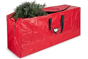ZOBER Jumbo Christmas Tree Storage Bag - Fits 7.5FT. Tall Christmas Trees- Durable Reinforced Carry Handles, Dual Zippered Storage Containers - Waterproof Xmas Tree Bag Protects from Dust, Moisture & Insect