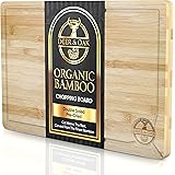 Deer & Oak - Premium Wooden Chopping Board - 35 x 28 x 2 cm Bamboo Cutting Board For Carving Meat or Vegetables - Pre Oiled, 