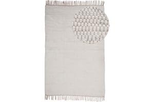 ‎CARPETFINE carpetfine Flickenteppich Kelim Chindi Uni Weiß 60x90 cm, handgewebt | Fleckerlteppich aus Baumwolle für Wohnzimmermit Fransen