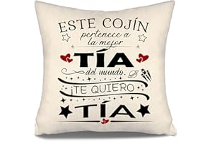 Aosumin Este cojín Pertenece a la Mejor tía del Mundo ¡Te Quiero tía Funda de Cojín para Tía de Sobrina Sobrino Cumpleaños Día de la Madre Mejor Tía Regalo (tía-a)