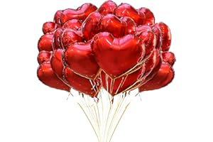 JARTTY Palloncini Cuore Rosso Foil Mylar Elio Palloncino 20Pezzi Baby Shower Ragazzi Ragazze Fidanzamento Matrimonio San Valentino Compleanno Festa Rosso Decorazione（45cm）