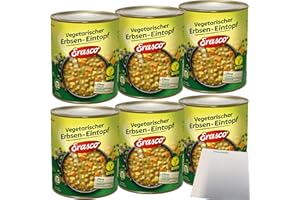 Erasco vegetarischer Erbsen-Eintopf 6er Pack (6x800g Dose) + usy Block