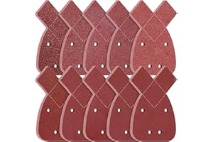KONGMING Maus Schleifpapier Klett 100 Stück Körnung 40 60 80 100 120 180 240 320 400 600 Schleifblätter Mit Extra 2 Tipps für Dreieckschleifer