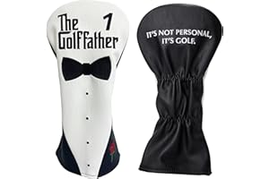 Shanker Golf Headcover - The Golf Father Driver & Putter Covers - Funny Golf Club Covers for Dads - Tour Grade PU Leather, Waterproof, Soft Lining, Embroidered Logos