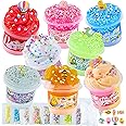 Okaybee Slime Variety Pack Different Textures, 8 Pack Slime Kit Include Butter Slime, Cloud Slime & Clear Slime, Honeycomb Slime & Fishbowl Beaded Slime, Jelly Cube Crunchy Slime Party Favors for Kids