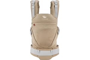 manduca XT > Monochrome Nougat < Baby and Child Carrier with Adjustable Seat, No Infant Insert Needed, Organic Cotton, Grows with Your Baby from Birth to Toddler (3.5-20kg), Brown