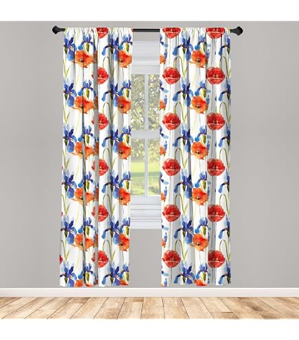 Cortinas Vichy Rojo Y Blanco - 2 Paneles De 107x160 Cm En Poliéster, Opacas Y Con Bolsillo Para Barra, Para Sala O Dormitorio
