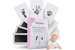 BABYWAK Baby Hand and Footprint Kit – Inkless Clean Touch, Non-Toxic & Safe for Newborn Skin – Keepsake for New Baby, Baby Shower Gift, Boy or Girl, Inkless Footprint Kit for Babies, Dogs & Cats